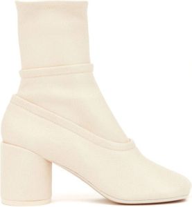 MM6 Maison Margiela Tabi 70mm leather ankle boots Neutrals