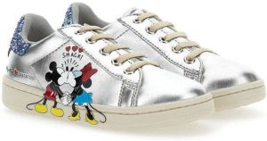 Moa Kids Mickey + Minnie glitter-detail sneakers Silver