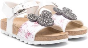 Moa Kids x Disney glitter-appliqué sandals White