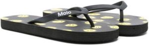 Molo Smiley-print flip-flops Black