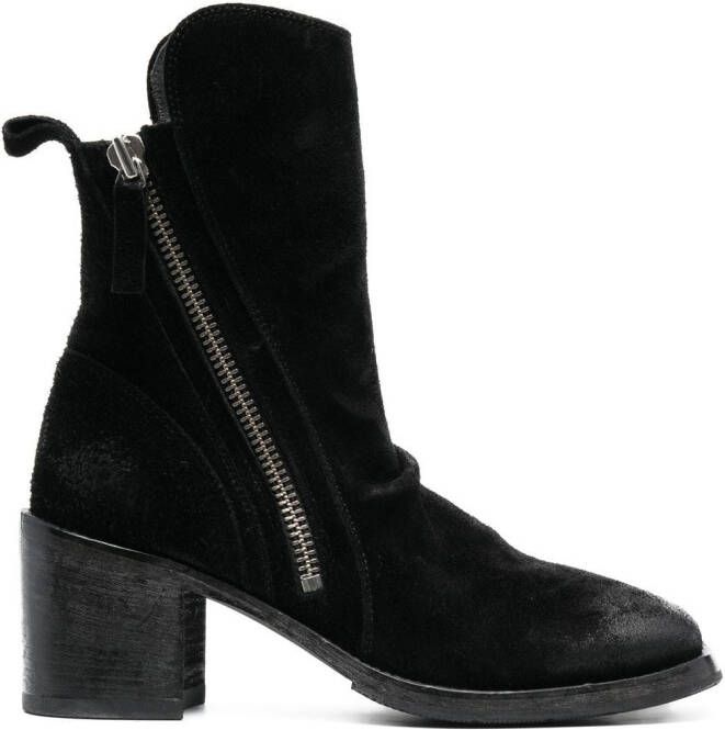 Moma 70mm burnished-effect suede ankle boots Black