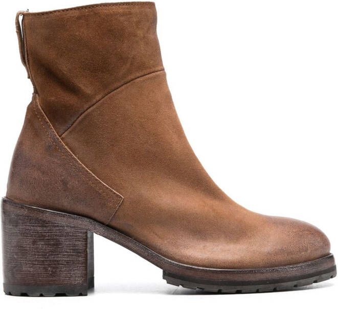 Moma 70mm leather ankle boots Brown
