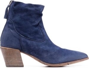 Moma 70mm pointed-toe suede boots Blue