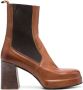 Moma block-heel leather boots Brown - Thumbnail 1