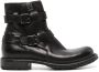 Moma buckle-fastening calf leather boots Black - Thumbnail 1