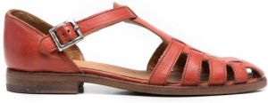 Moma cage-strap leather sandals Red