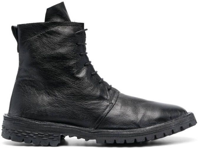 Moma lace-up leather ankle boots Black
