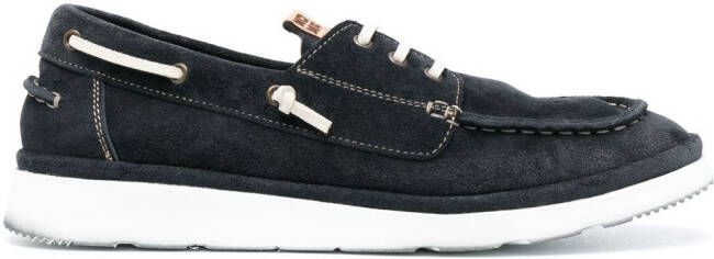 Moma leather boat shoes Blue