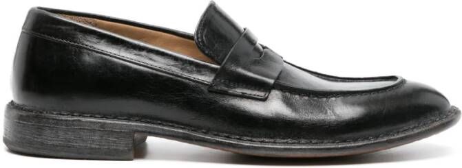 Moma leather penny loafers Black