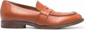 Moma leather slip-on loafers Orange