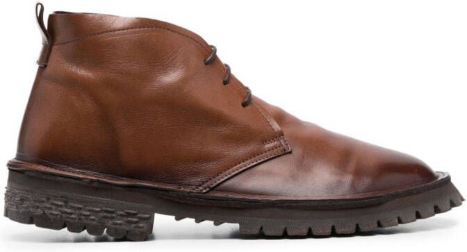 Moma Polacco lace-up leather boots Brown