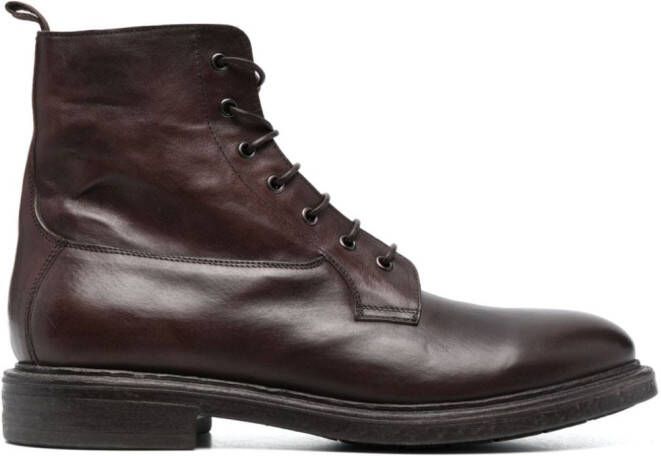 Moma Polacco lace-up leather boots Brown