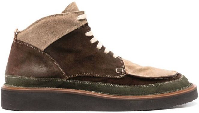Moma Polacco lace-up suede boots Brown