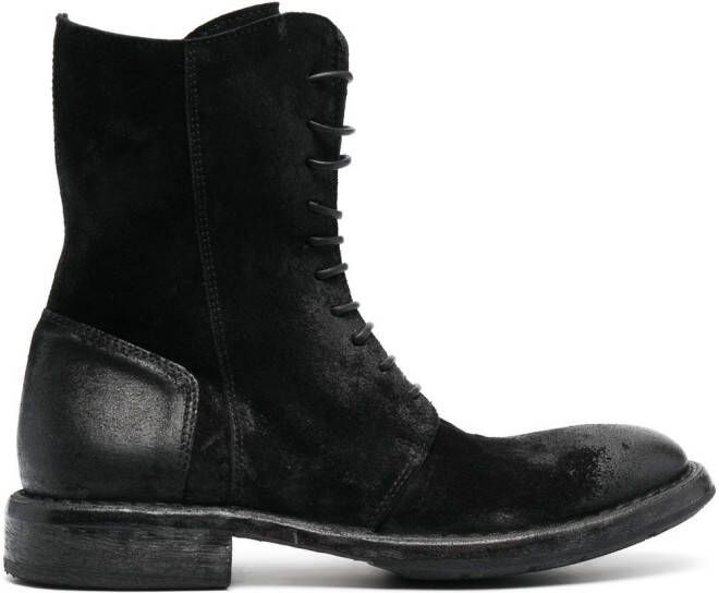 Moma Polacco worn-effect leather boots Black