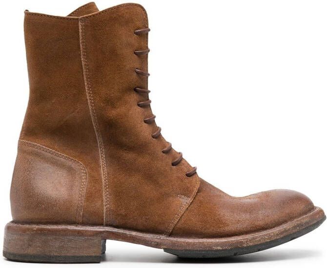 Moma Polacco worn-effect leather boots Brown