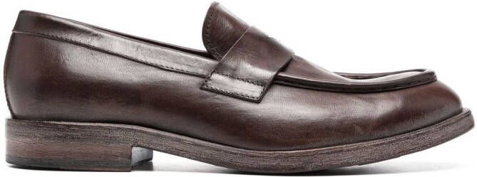 Moma round toe leather loafers Brown
