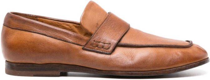 Moma strap-detail leather loafers Brown