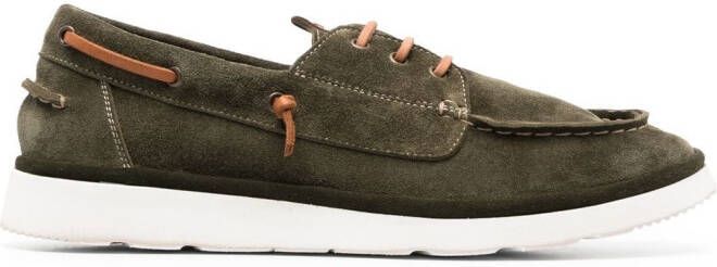 Moma suede boat shoes Green