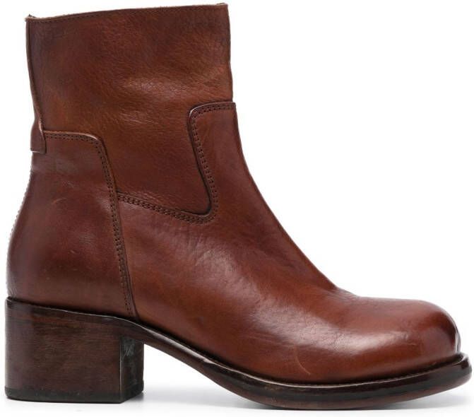 Moma Tronchetto leather ankle boots Brown