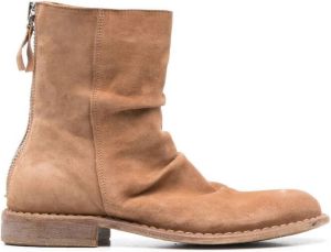 Moma Tronchetto rear-zip boots Brown