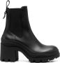 Moncler 90mm block-heel leather boots Black - Thumbnail 1
