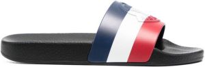 Moncler Basile tricolour slides Black
