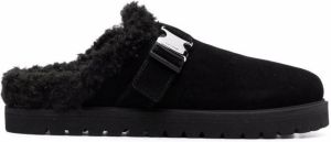 Moncler buckle-detail round-toe mules Black