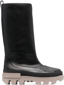 Moncler calf-leather round-toe boots Black