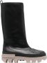 Moncler calf-leather round-toe boots Black - Thumbnail 1