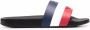 Moncler embossed-logo striped flip flops Blue - Thumbnail 1