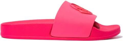 Moncler Enfant Basile logo-embossed slides Pink