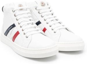 Moncler Enfant diagonal stripe print high-top sneakers White