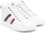 Moncler Enfant diagonal stripe print high-top sneakers White - Thumbnail 1