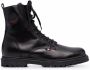 Moncler Enfant lace-up leather boots Black - Thumbnail 1