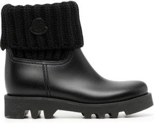 Moncler Ginnette leather ankle boots Black