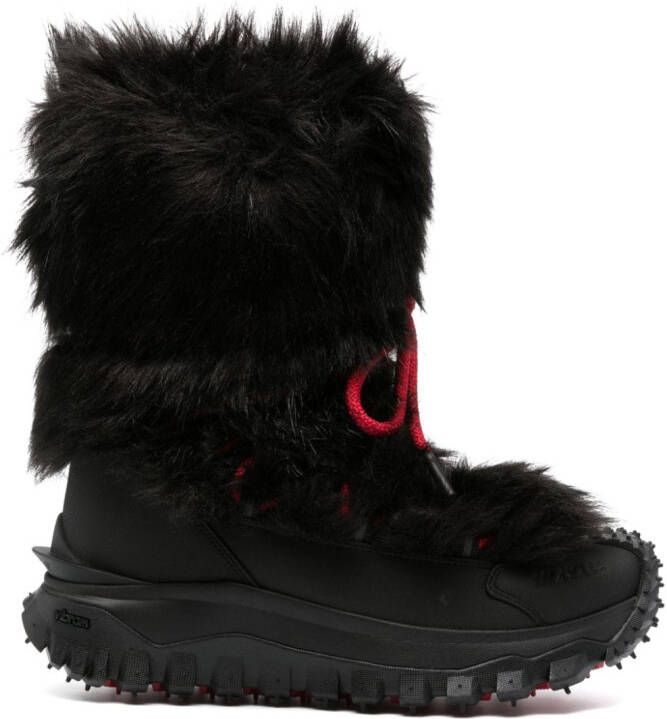 Moncler Grenoble faux-fur mid-calf snow boots Black