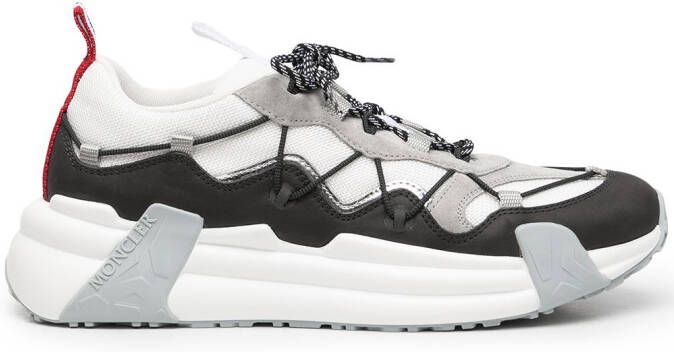 Moncler grosgrain-loop lace-up sneakers White