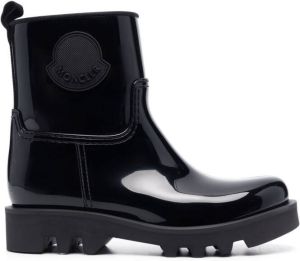 Moncler high-shine finish ankle boots Black