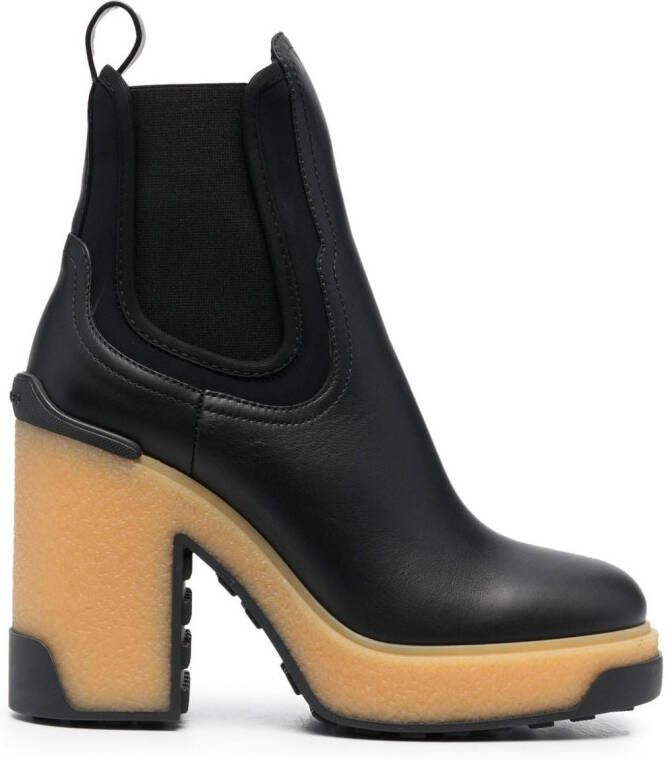 Moncler Isla leather ankle boots Black