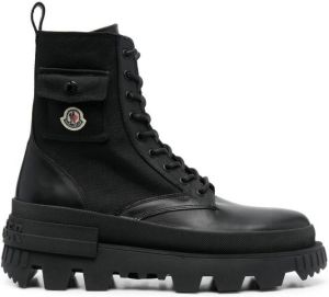 Moncler Konture logo-patch ankle boots Black