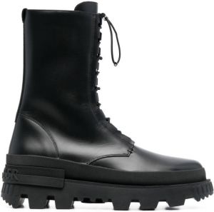 Moncler lace-up combat boots Black