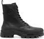 Moncler logo-debossed leather boots Black - Thumbnail 1