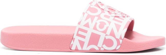 Moncler logo-strap slides Pink