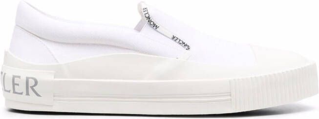 Moncler logo trimmed slip-on sneakers White