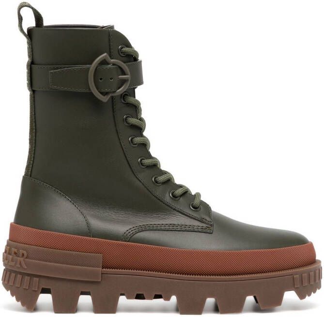 Moncler lug-sole ankle boots Green