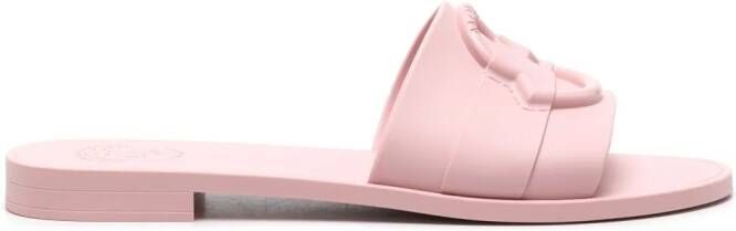 Moncler Mon logo-embossed slides Pink