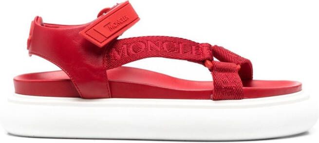 Moncler multi-strap flatform sandal Red