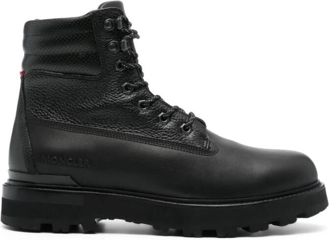 Moncler Peka lace-up leather boots Black