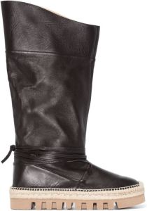Moncler Priscilla leather boots Black