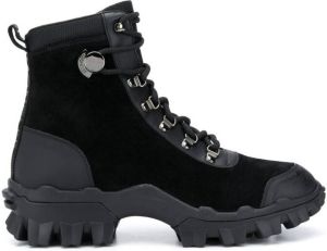 Moncler ridged-sole military boots Black
